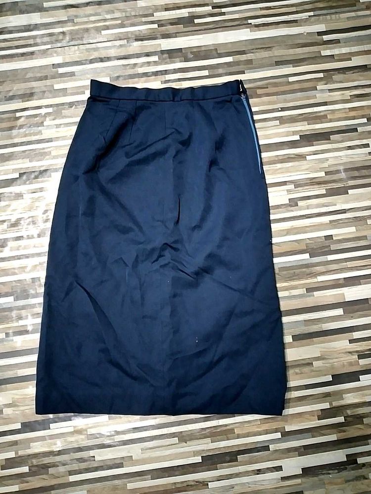 Navy Blue Midi Skirt