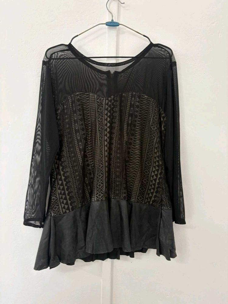 Black Mesh Top
