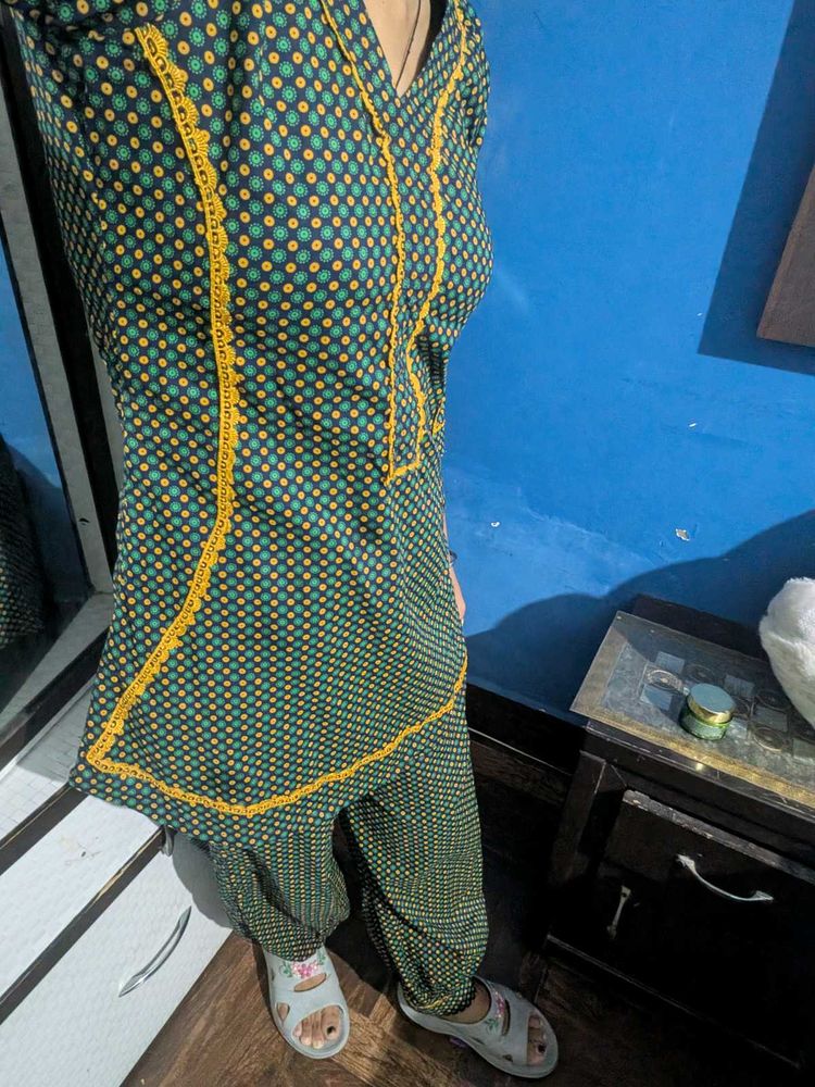 Afgani bottom with A shape kurti no f