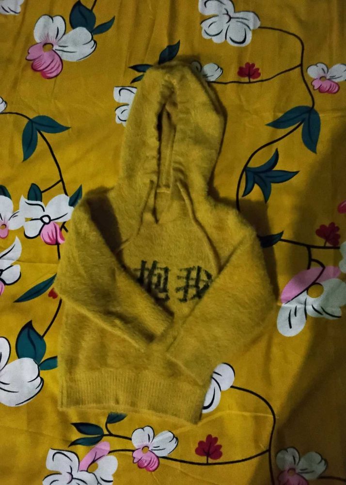 Yellow Graphic Print Hoodie Age 3 To 5 Can Wear