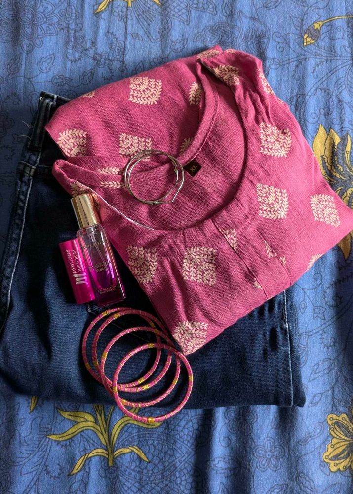 Pink Printed Kurti