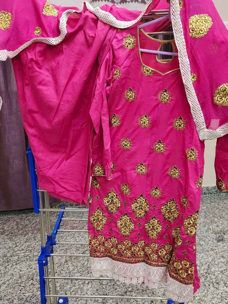 Pink Embroidered Salwar Kameez