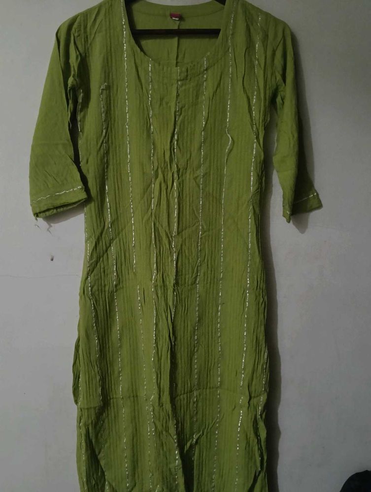 Green Striped Kurta