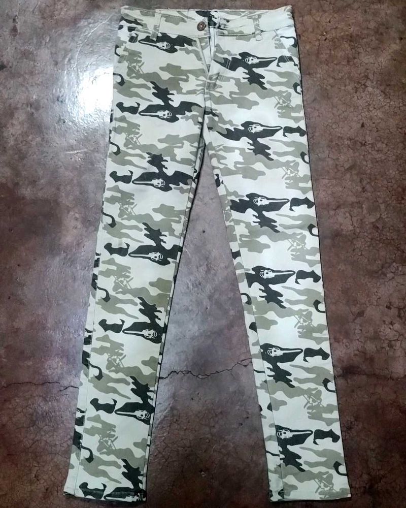 Camo Print Jeans 10 To 12yr