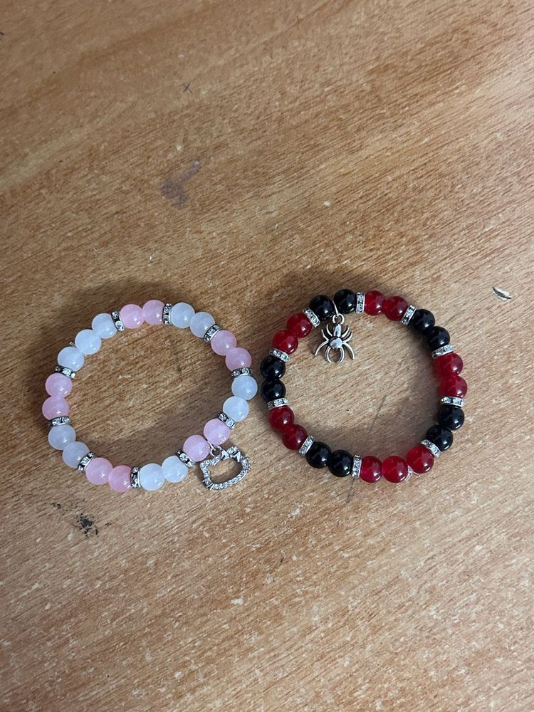 Beaded Charm Bracelets - Set of 2