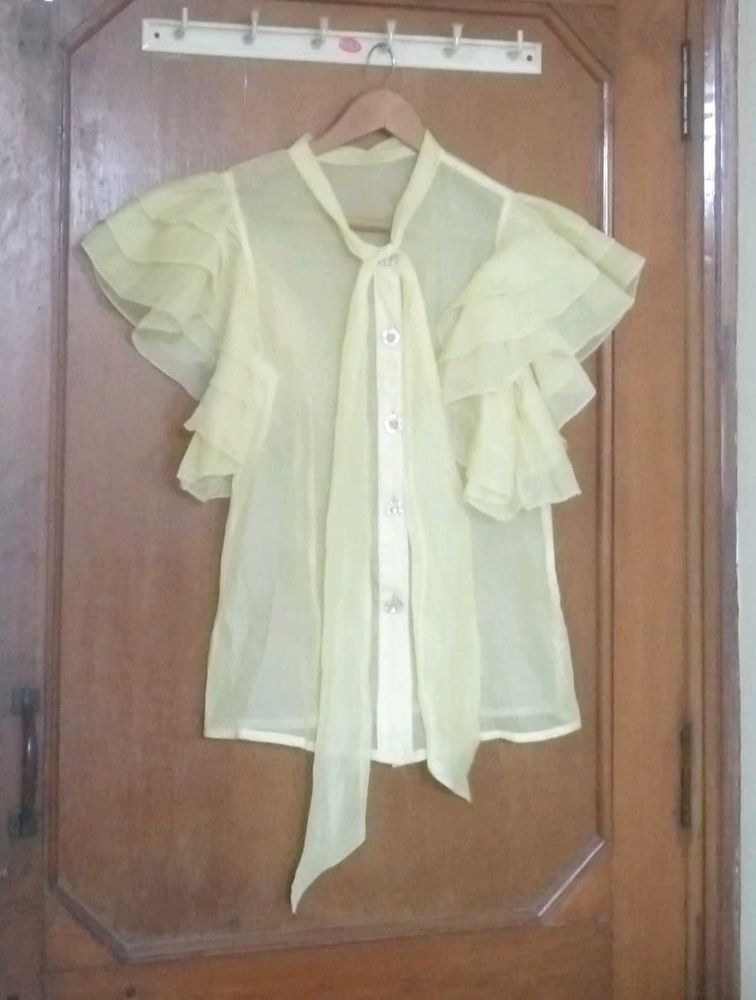 party wear Organza lemon Top