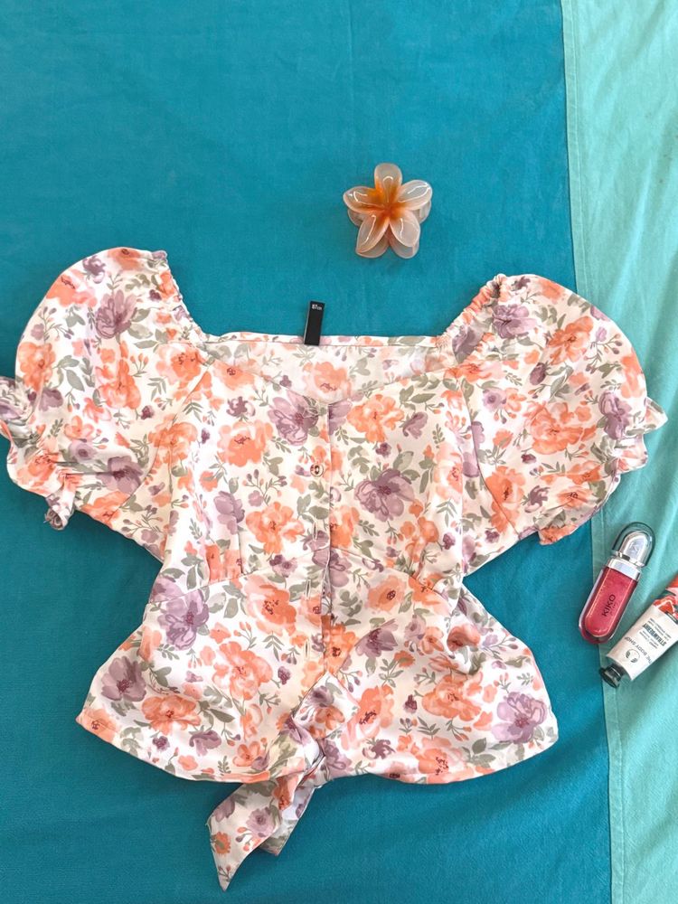 Floral Puff Sleeve Top