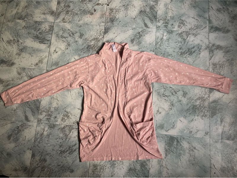 Pink Open Cardigan
