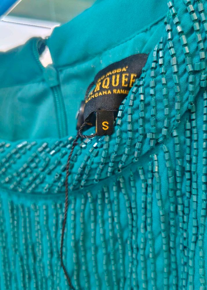 Teal Beaded Dress
