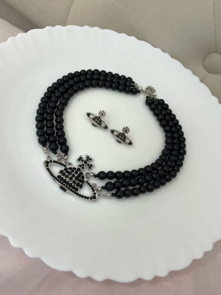 Vivienne Westwood Black Pearl Choker Necklace