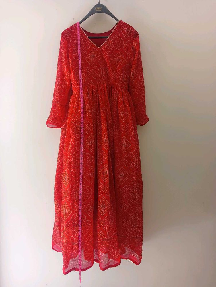 Red Anarkali Dress