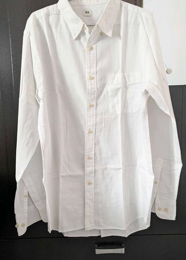 Uniqlo White Button-Down Shirt