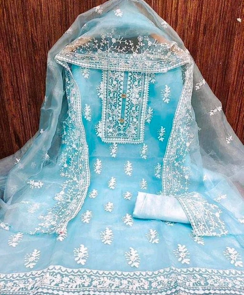 Sky Blue Dress Material