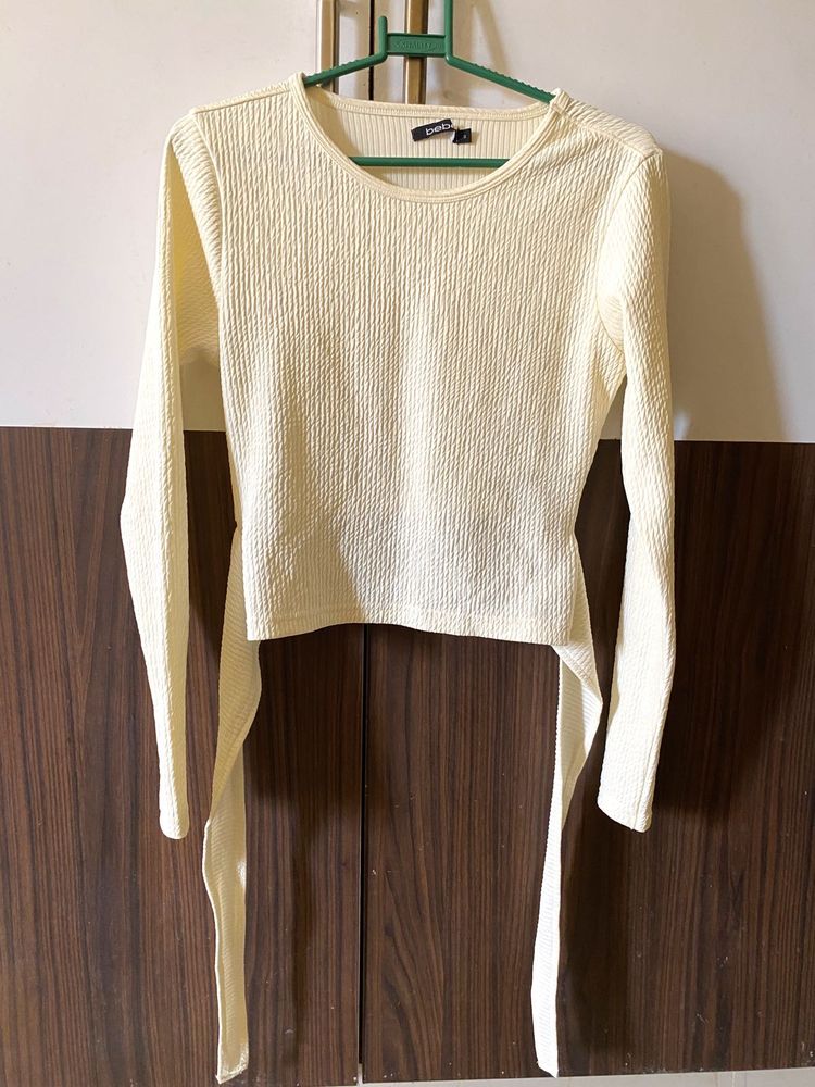 Off White Ribbed Top
