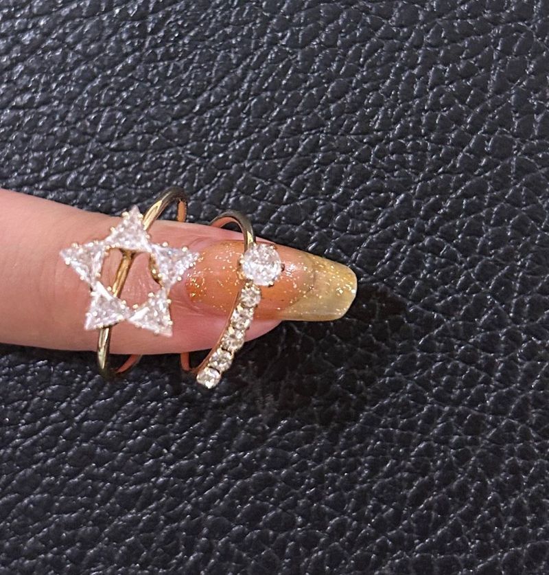 Star &amp; Crystal Statement Ring