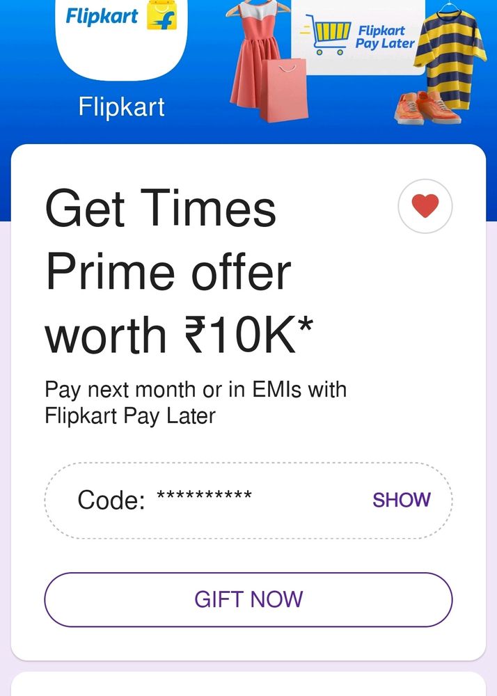 Flipkart Prime Coupon