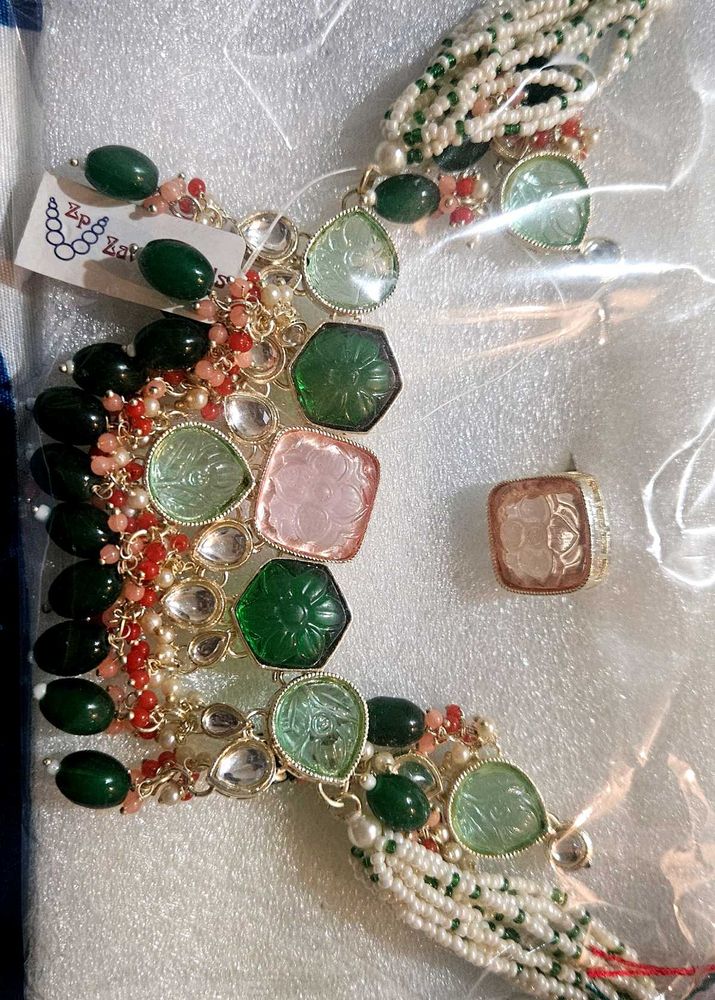 ZAVERI PEARLS Multicolor Stones &amp; Beads Multistran