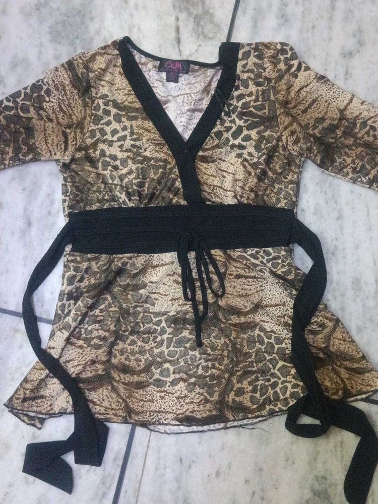 Western Empire Cheetah Print Top For Women