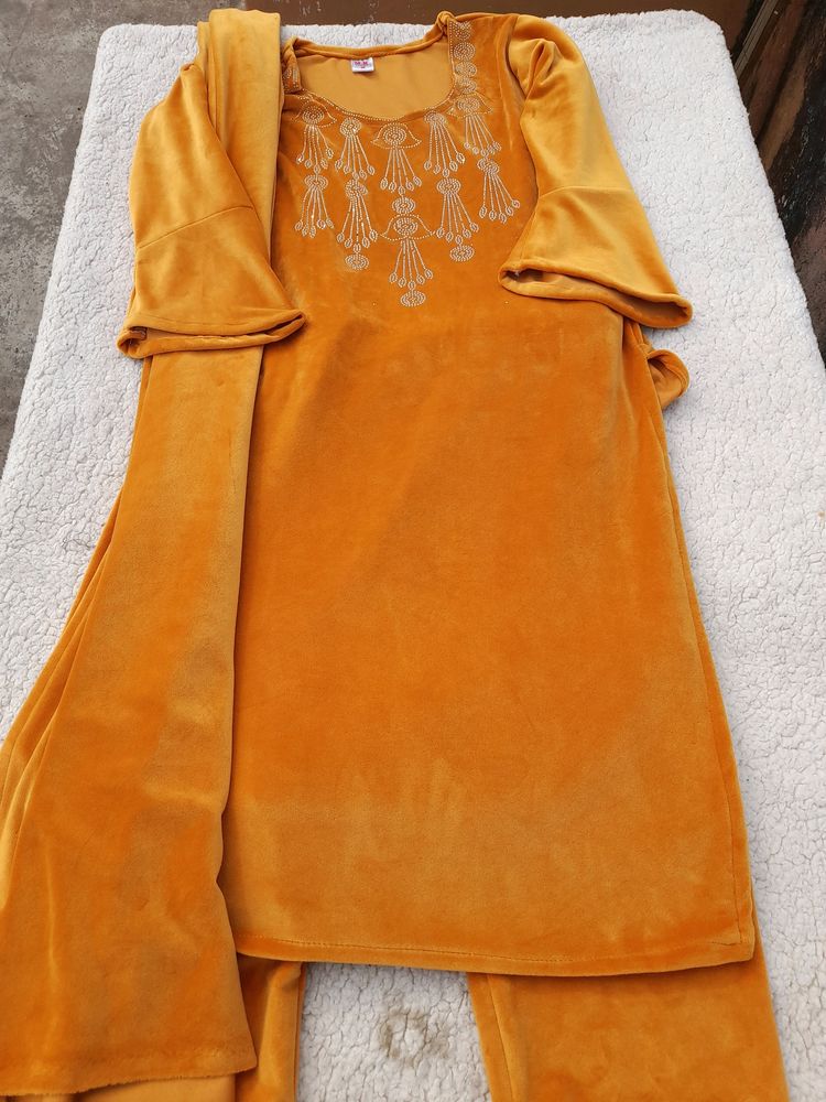 Velvet Three Piece Suit Set