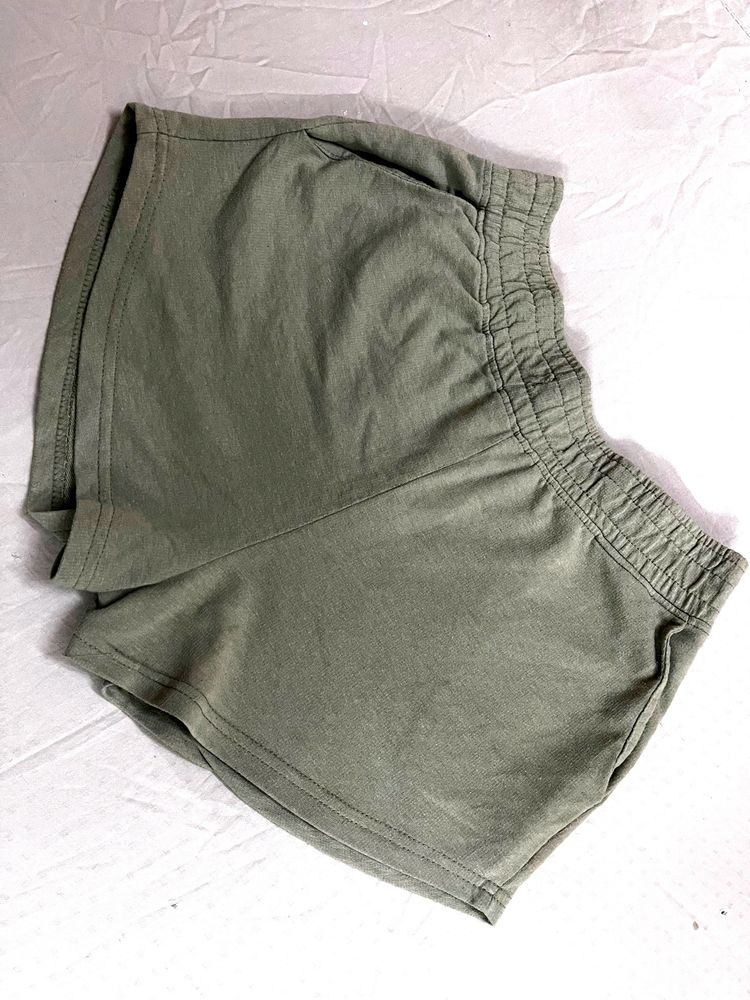 Olive Green Mini Shorts