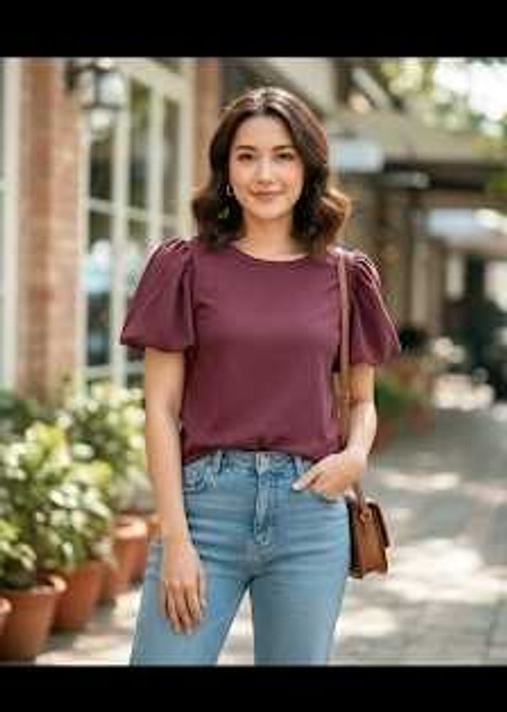 Cute Maroon Colour Top For Women