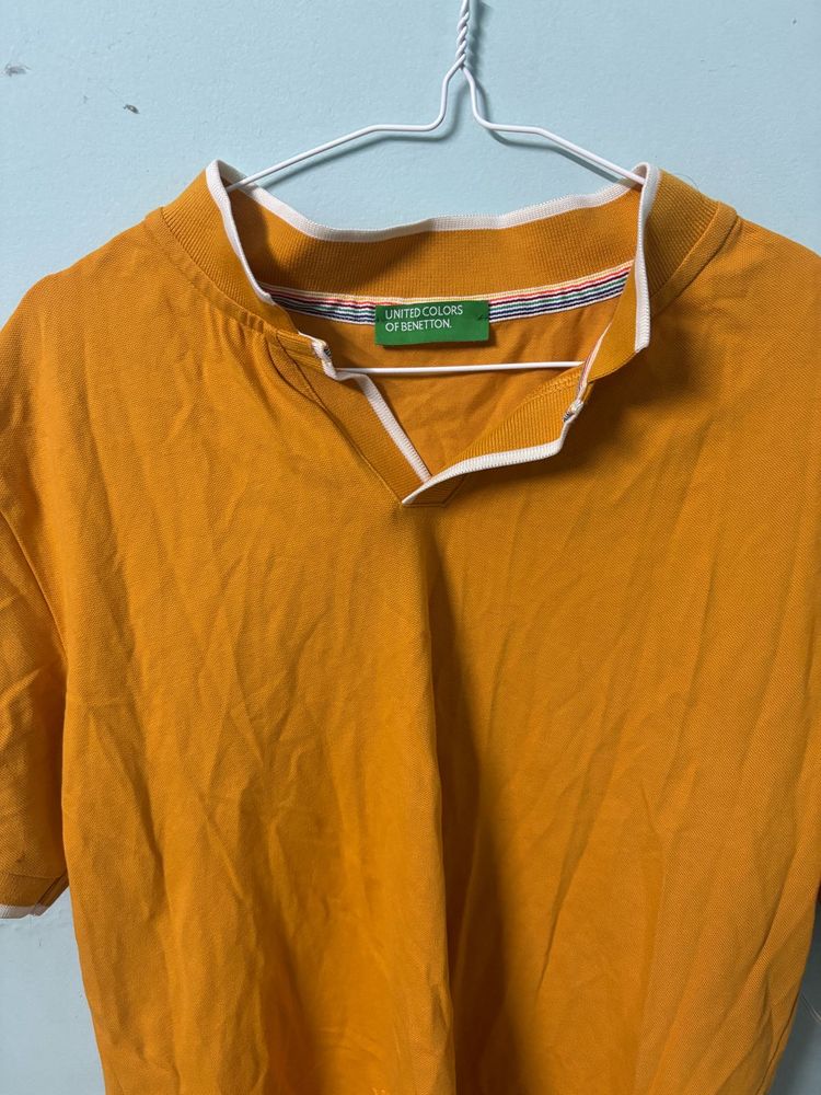 Benetton Yellow Polo Shirt
