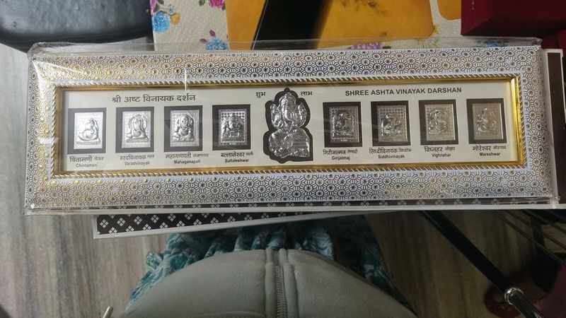 999 Pure Silver Ashtvinayak Frame 24 Inches