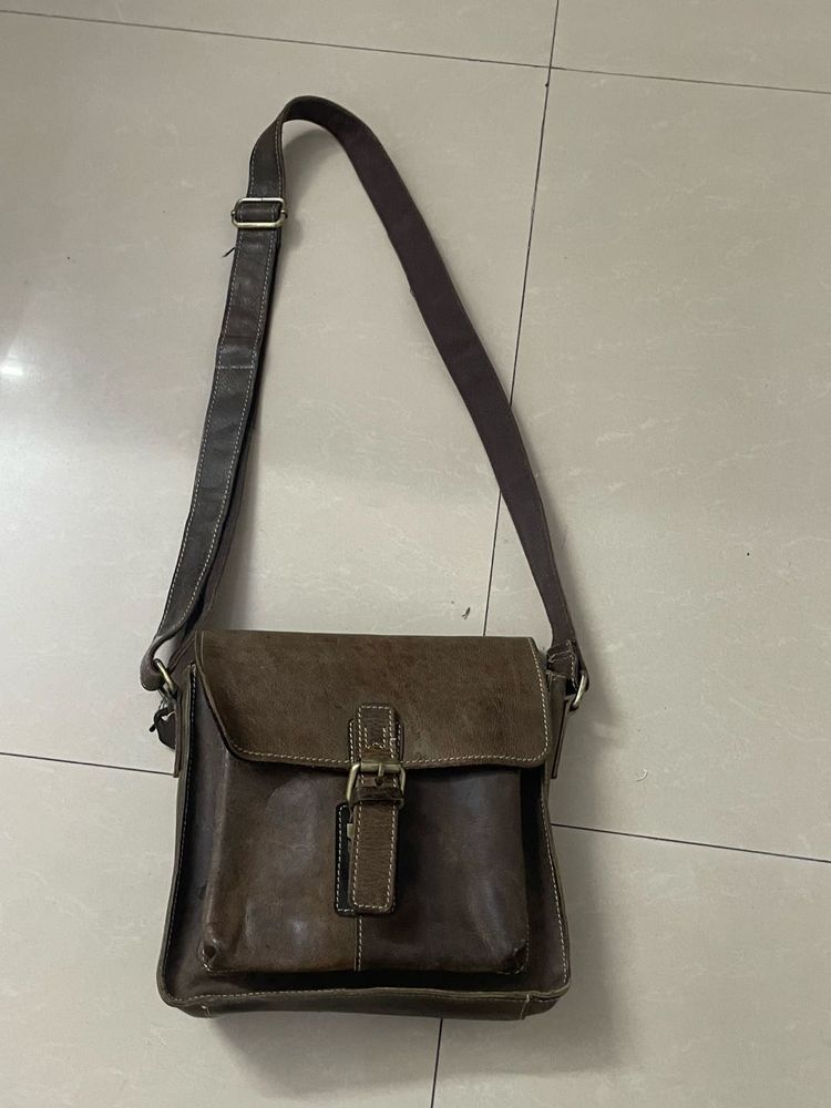 Vintage Leather Messenger Bag