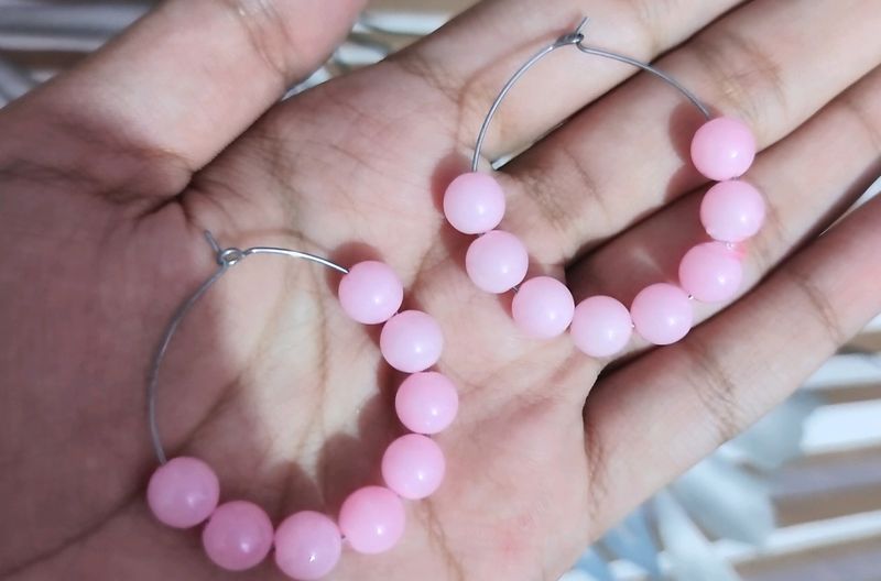 Combo Of 10 Different Colour Acrylic Beads Hoops.