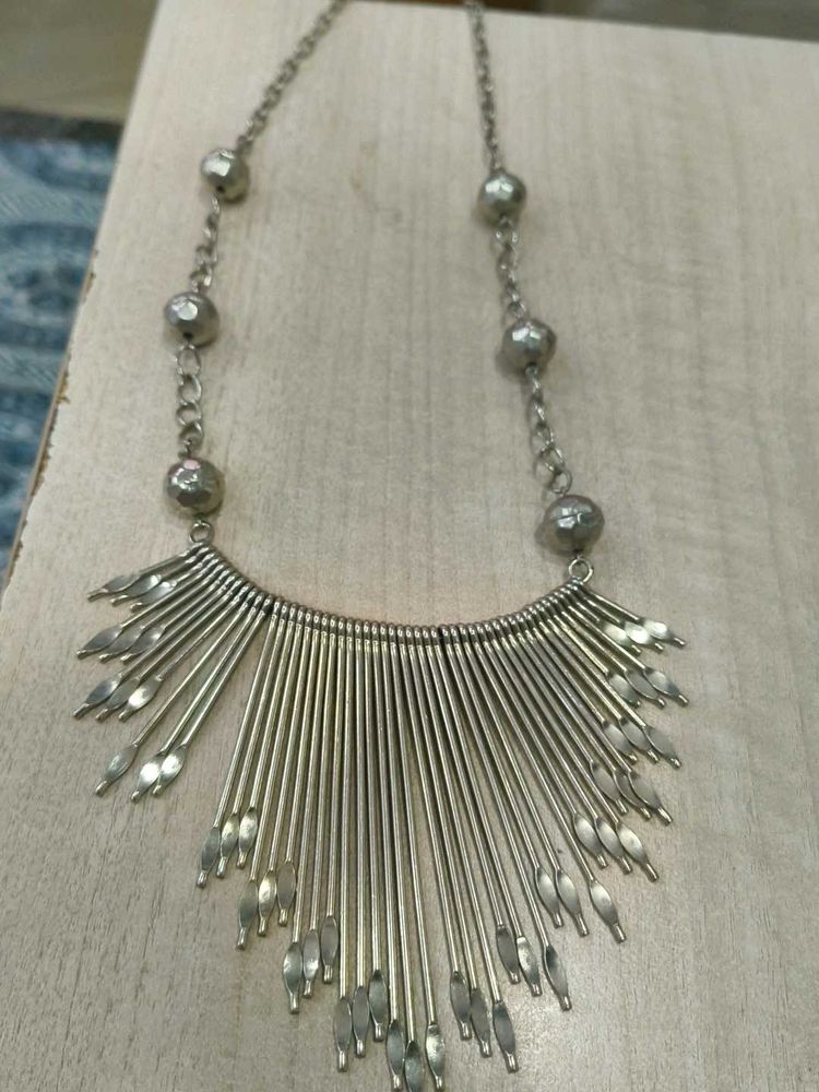 Silver Tone Statement Necklace