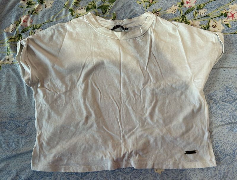 White Crop T Shirt