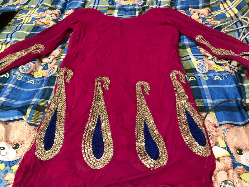 Blue Sequin Punjabi Pretty Suit