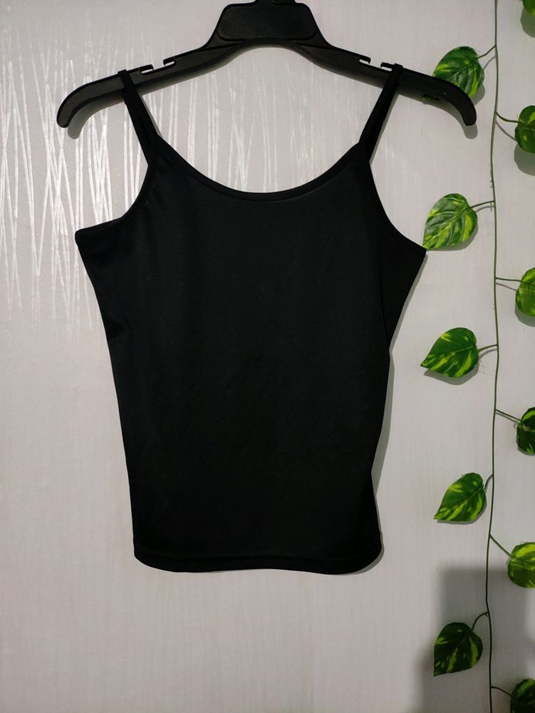 Black Noodle Strap Top