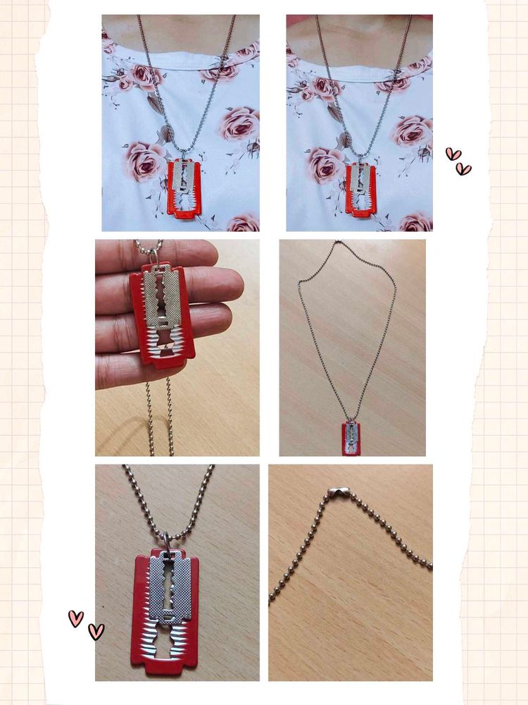 Unique Razor Blade Pendant Necklace