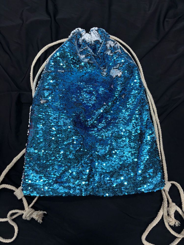 Blue Colourchanging Sequin Backpack