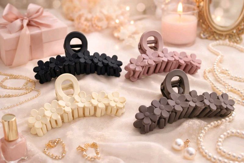 Floral Hair Claw Clip Set