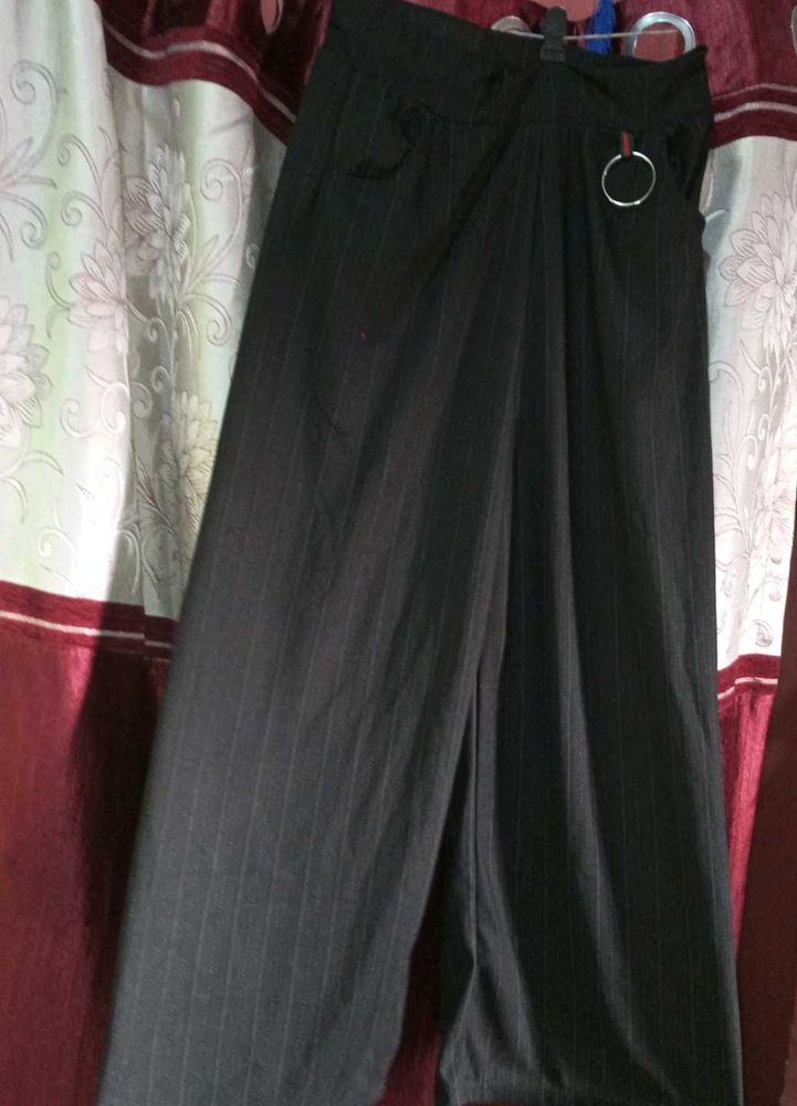 Striped Wide-Leg Trousers