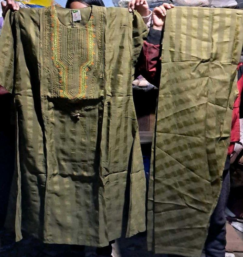 Green Salwar Suit And Pant (11-13 Years)