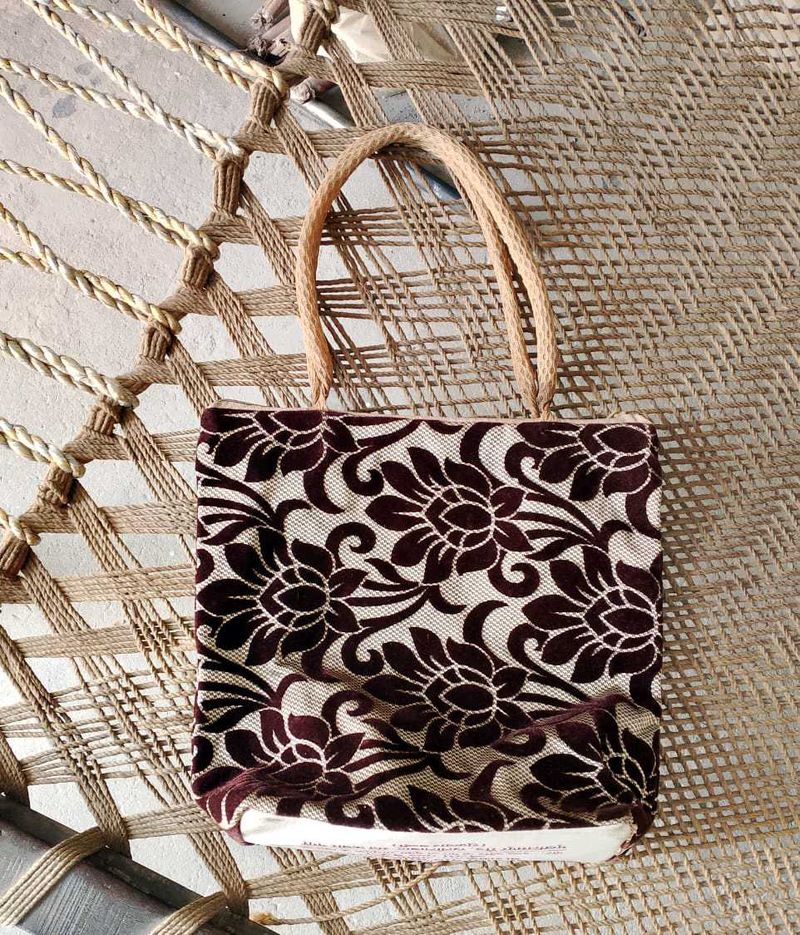 Floral Velvet Tote Bag