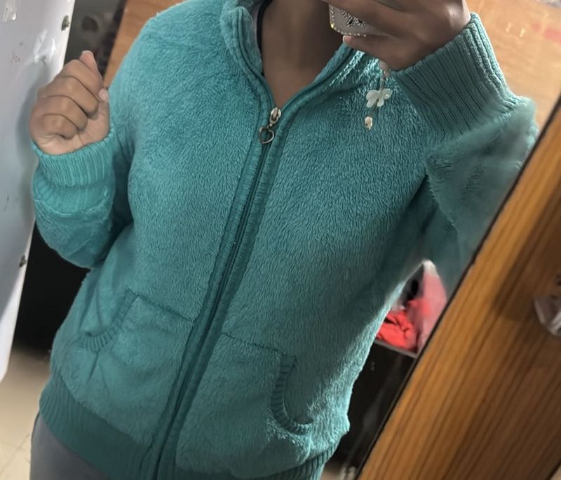 Cozy Teal Fleece Hoodie