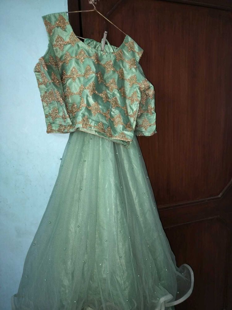 Beautiful Lehnga In Sea Green Colour