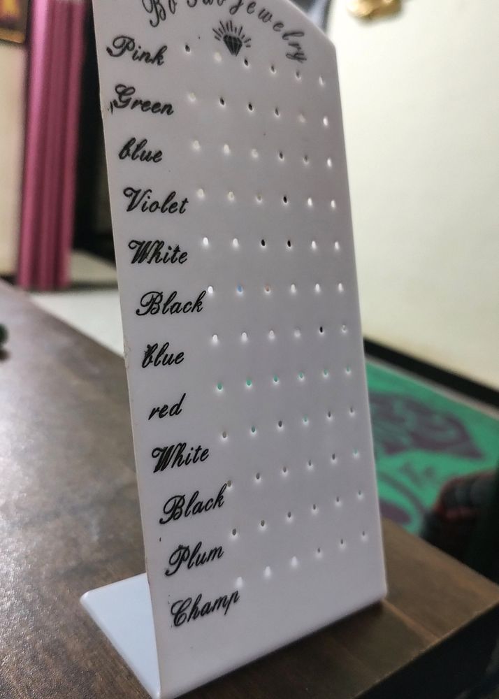 Stand For Ear Tops 36 Pair White Colour