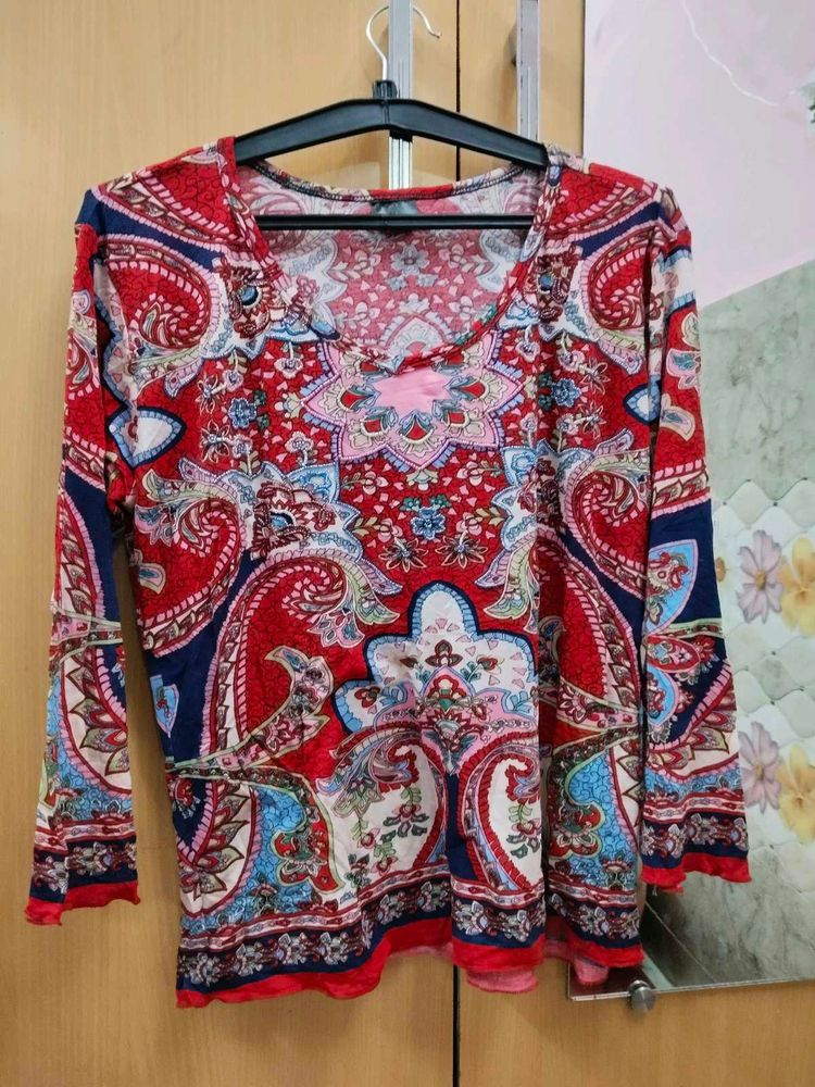 Patterned Long Sleeve Top (CF)