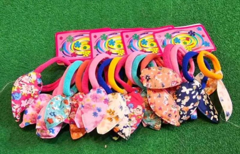 Rabbit ear rubber band multicolor set of 16