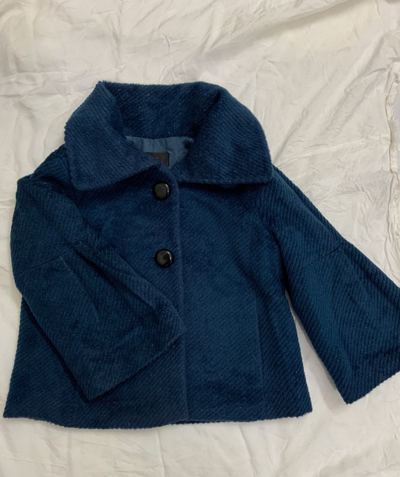 Classy Blue Korean Coat 🦋