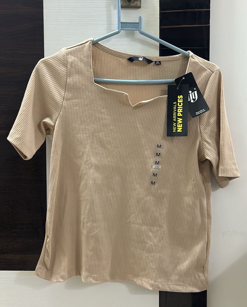 Ribbed Square Neck Top