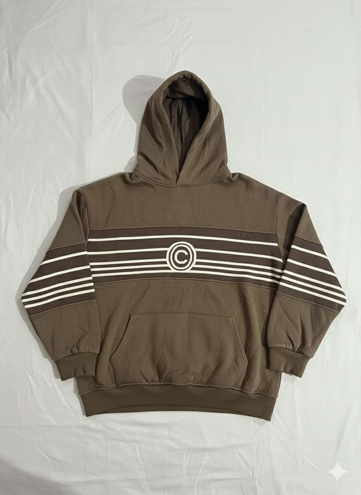 Brown Striped Hoodie