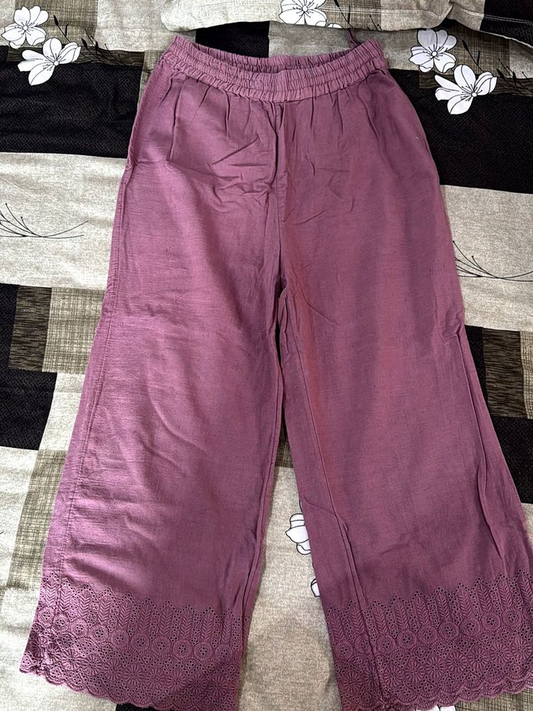 Mauve Wide Leg Pants