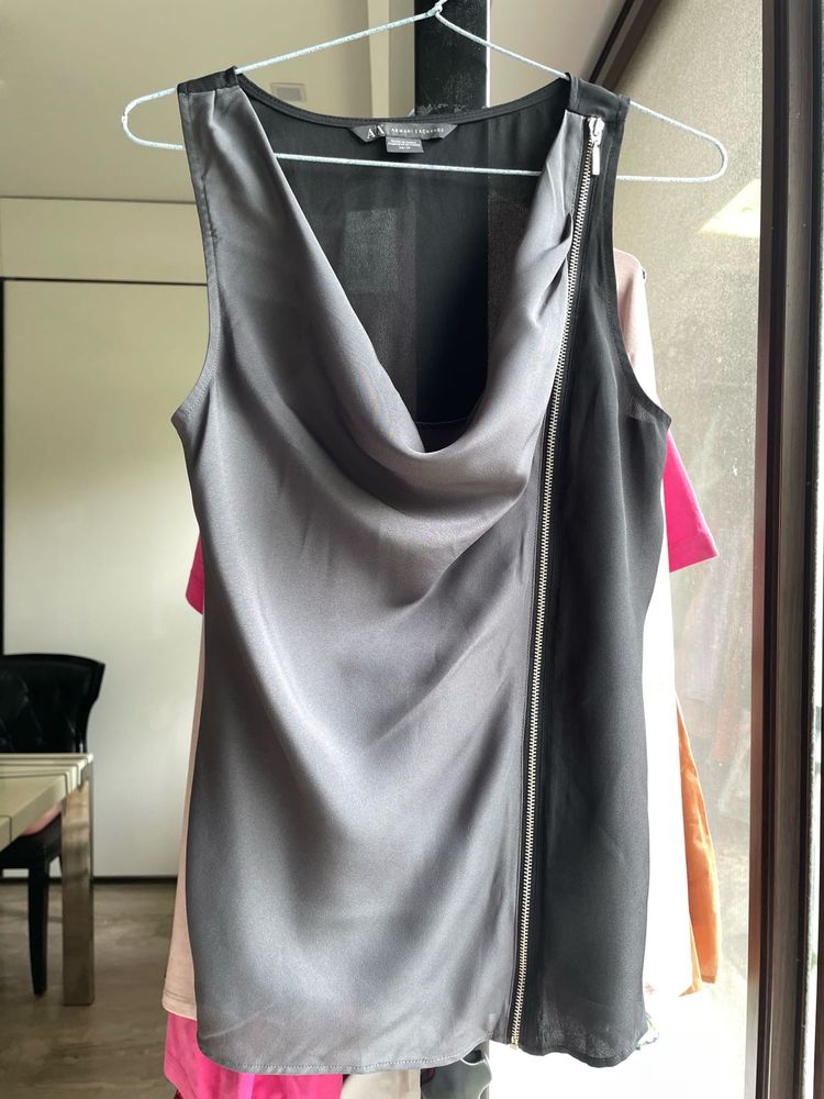 Armani Exchange Drape Neck Sleeveless Top