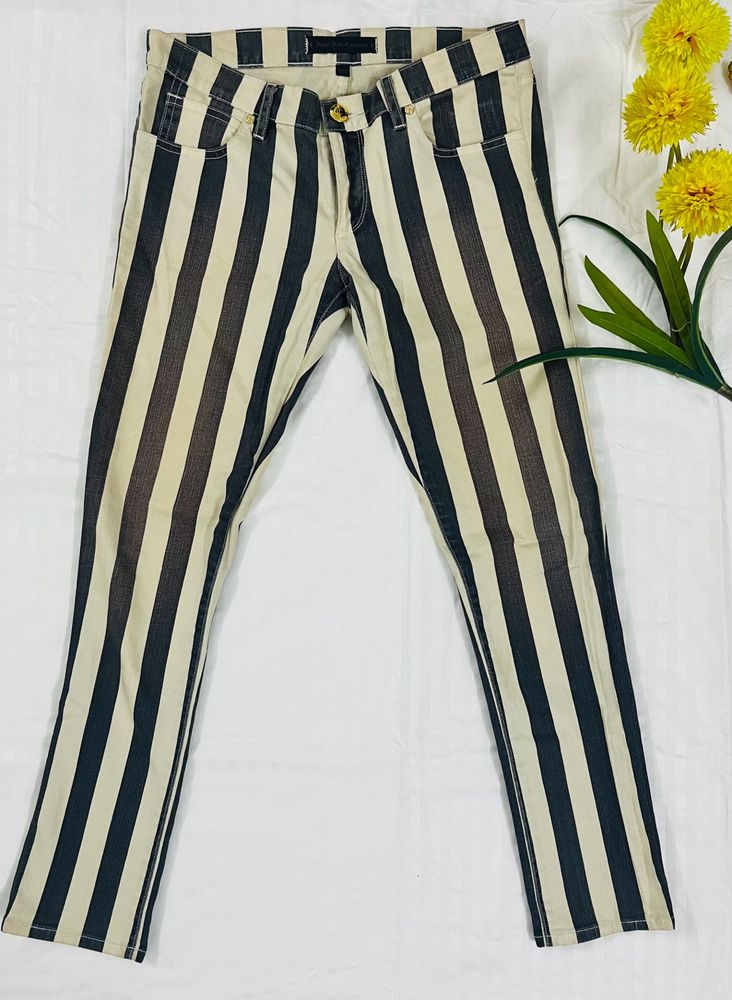 Black And White Stripped Jeans